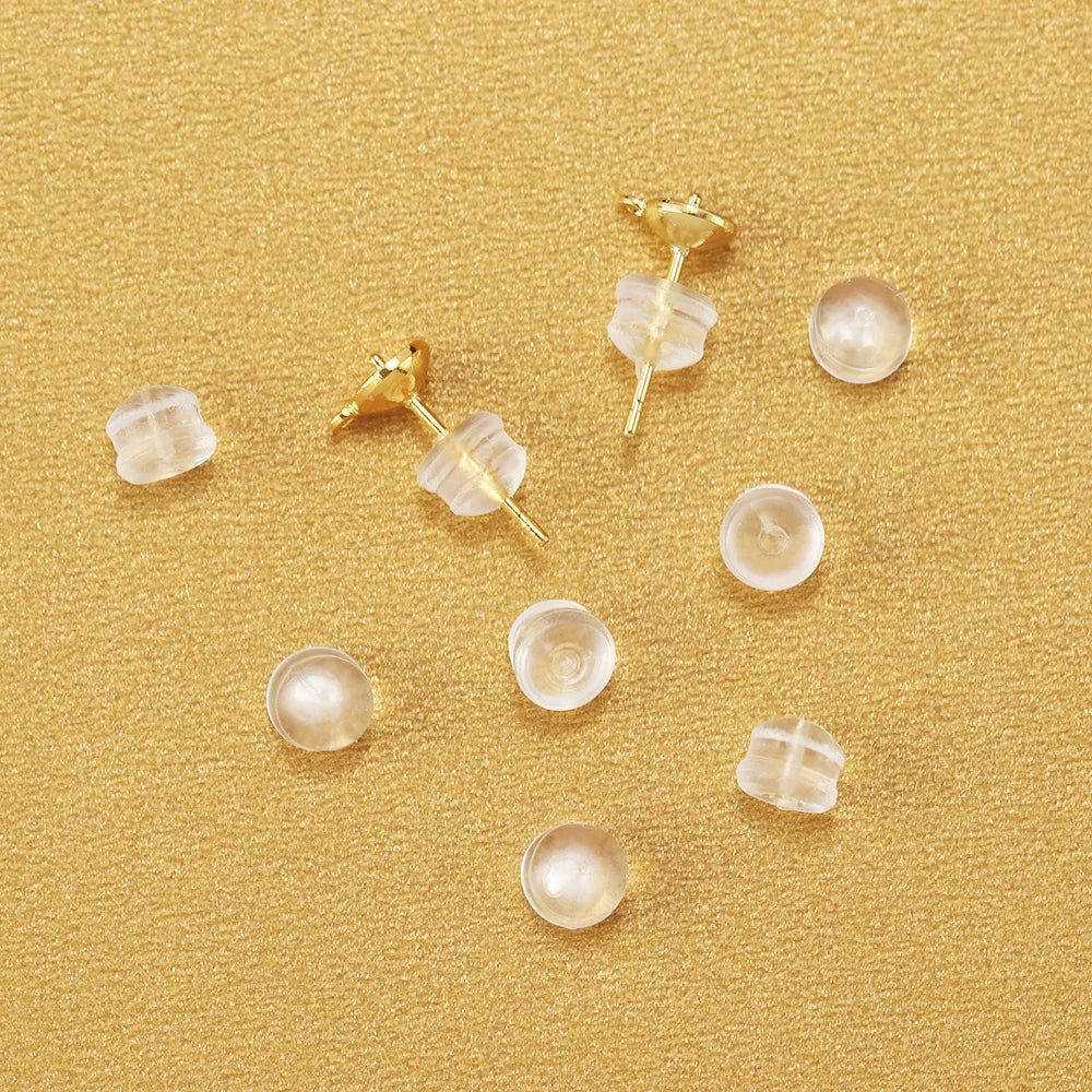 Not Allergic Earrings Back Stopper Silica Gel Silicone Transparent Soft Ear Plug Korean Fashion White Transparent Back Earrings