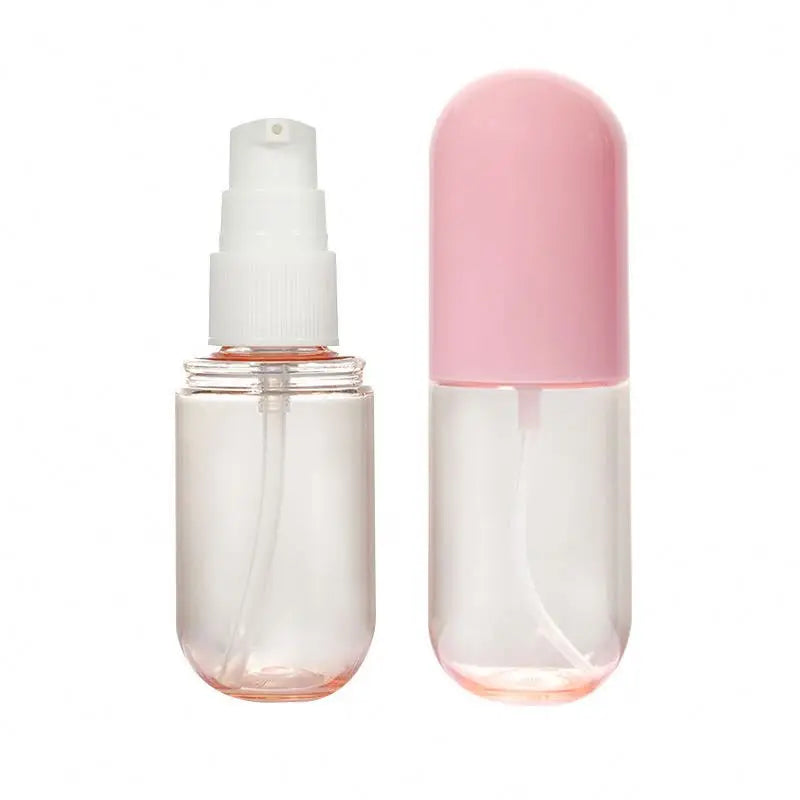 Manufacturer Direct Sale 40ml 60ml Capsule Spray Emulsion Bottle Macaron Double Color PET Fine Mist Divided Travel Set Bottle