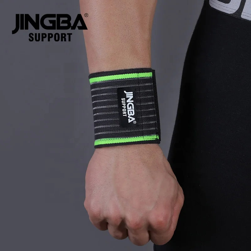 JINGBA Unisex Elastic Wrist Wrap Wholesale Gym Exercise Training Running Cycling Sports Wrist Support Men Women Weight Lifting