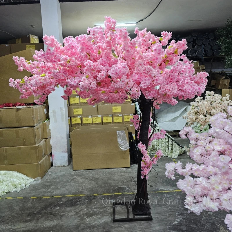 Hot Sale Artificial Indoor Outdoor Fiberglass Artificial Cherry Blossom Tree for Wedding Decoration