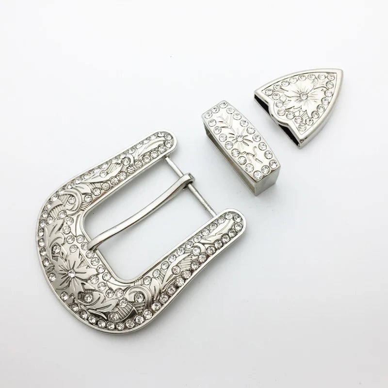 Wholesale Products Belt Accessories Various Widely Used Wholesale Custom Western Rhinestone Belt Buckle Set