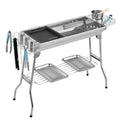 Portable Stainless Steel Folding BBQ Grill Outdoor Camping Picnic Patio Grill for Shish Kebab Patio BBQ Outdoor Activities