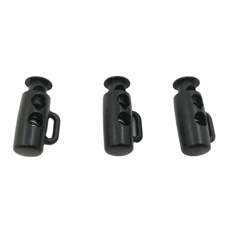 Wholesale Black Cord Lock Plastic Stopper Cord End Toggle Clip Buckle for Paracord Shoelace Sportswear Rain Clothing Rope Parts