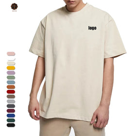 Custom Unisex Heavyweight Heavy Weight 100% Cotton Bulk Blank White 280Gsm Oversized Screen Printed Tshirt Surdimensionne