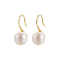 Fine 925 Silver Freshwater Pearl Earrings Women Gold 925 Sterling Silver Geometric Ear Hook Earrings Jewelry Factory Wholesale