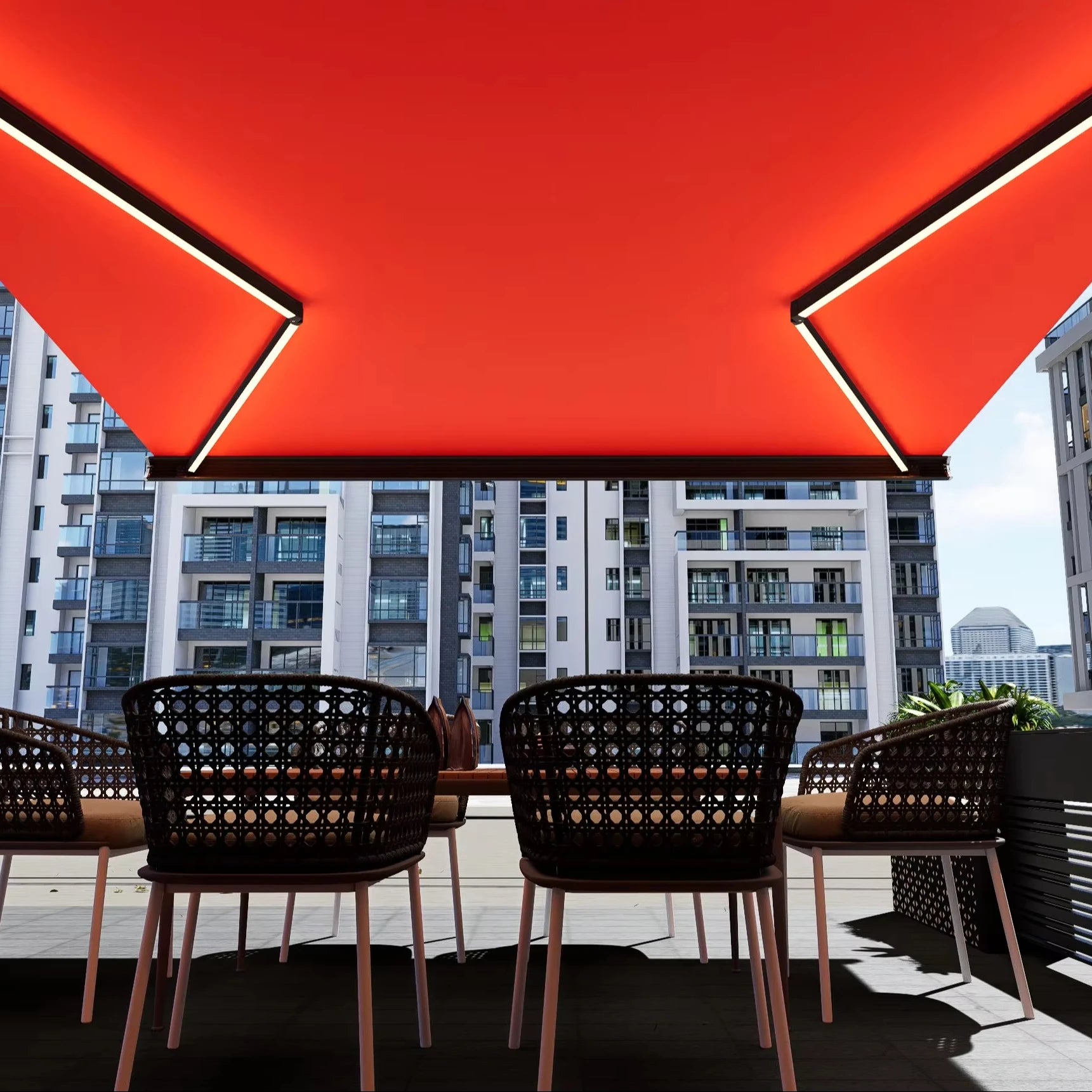 Awning Outdoor Motorized Awning Over an Aluminum Door Wrought Iron Canopy Steel Canopy Electric Full Set Retractable Awning Ser