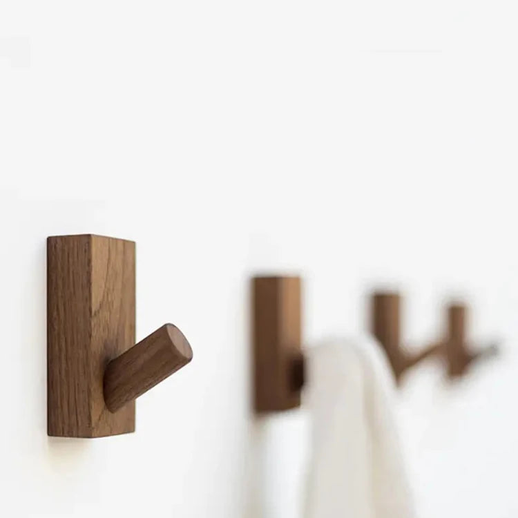 Handmade Wall Mounted Vintage Wooden Coat Hooks Hanging Bathroom Towels Clothes Hooks