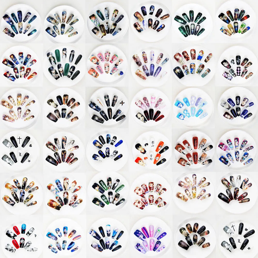 Anime Character Nail Art 10PCS/set Press-on Nails Game Lovely Cartoon Full Cover Customizable Artificial Fingernails