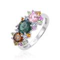Abiding New Arrival Antique Popular 925 Sterling Silver Natural Tourmaline Ring for Women