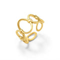 Minimalist Open Gold Digit Ring Girls Stainless Steel Rings Simple Style