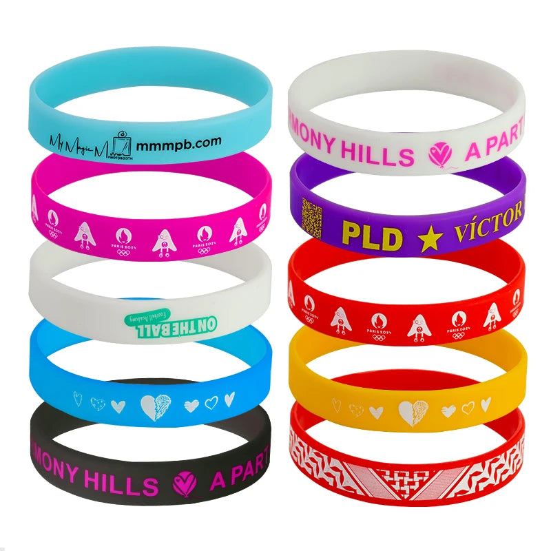 Wholesale Custom Your Own Rubber Bracelet Wristband with Promotional Events Advertising Gifts Silicone Wrist Band