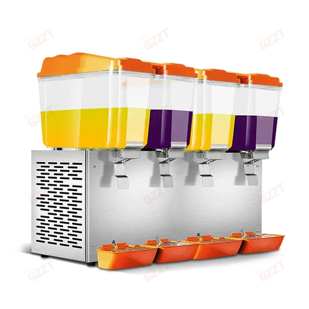 4 tank Stainless Steel Drink Beverage Cold Drink Juice Dispenser Automatic Frozen Commercial Fruit Juice Cold Beverage Dispenser