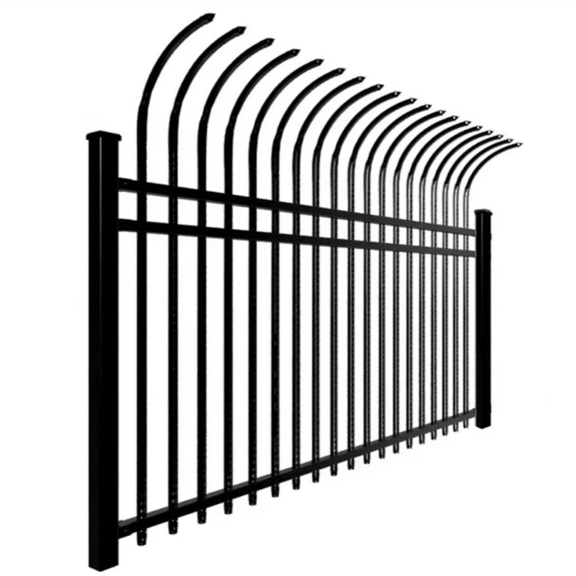 Power Coated Tubular Steel Ornamental Picket Fence-Eco-Friendly Anti-Rust Customizable Size 6 Feet Security