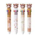Wholesale Cute Cartoon Bear Ballpoint Pen for School 10 Colors Plastic 0.5mm Writing Width