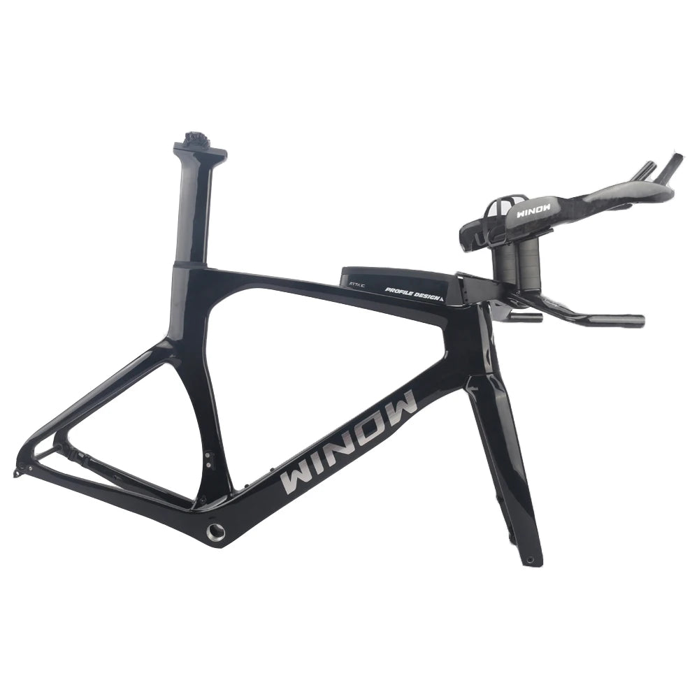 Carbon TT Frame Chinese Triathlon Bike Frameset Disc Time Trial Bike Frames With New TT Handlebar HB052&Tool Box Di2