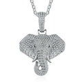 2024 New Hip Hop Animal Elephant Full Zircon Ice Out Pendant Fashion Brass Silver Plated Necklace Men Women