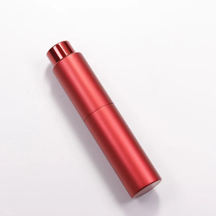 Rotary Cosmetic Packaging 5ml 10ml Silk Screen Black logo Refillable Twist Rotating Aluminum Glass Spray Perfume Bottle
