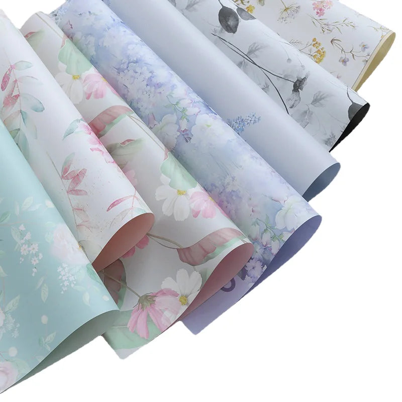Fashionable Gift Flower Bouquet Wrapping Tissue Paper Printed Patterned Thin Virgin Wood Pulp Custom Colors & Logo