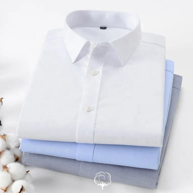 Hot Sale Popular Cotton Polyester Blouses & Shirts Work Long Sleeve White Man Shirt