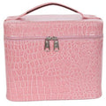 Women's Large Capacity PU Leather Makeup Suitcase National Style Cosmetic Box with Zipper Closure and Mirror