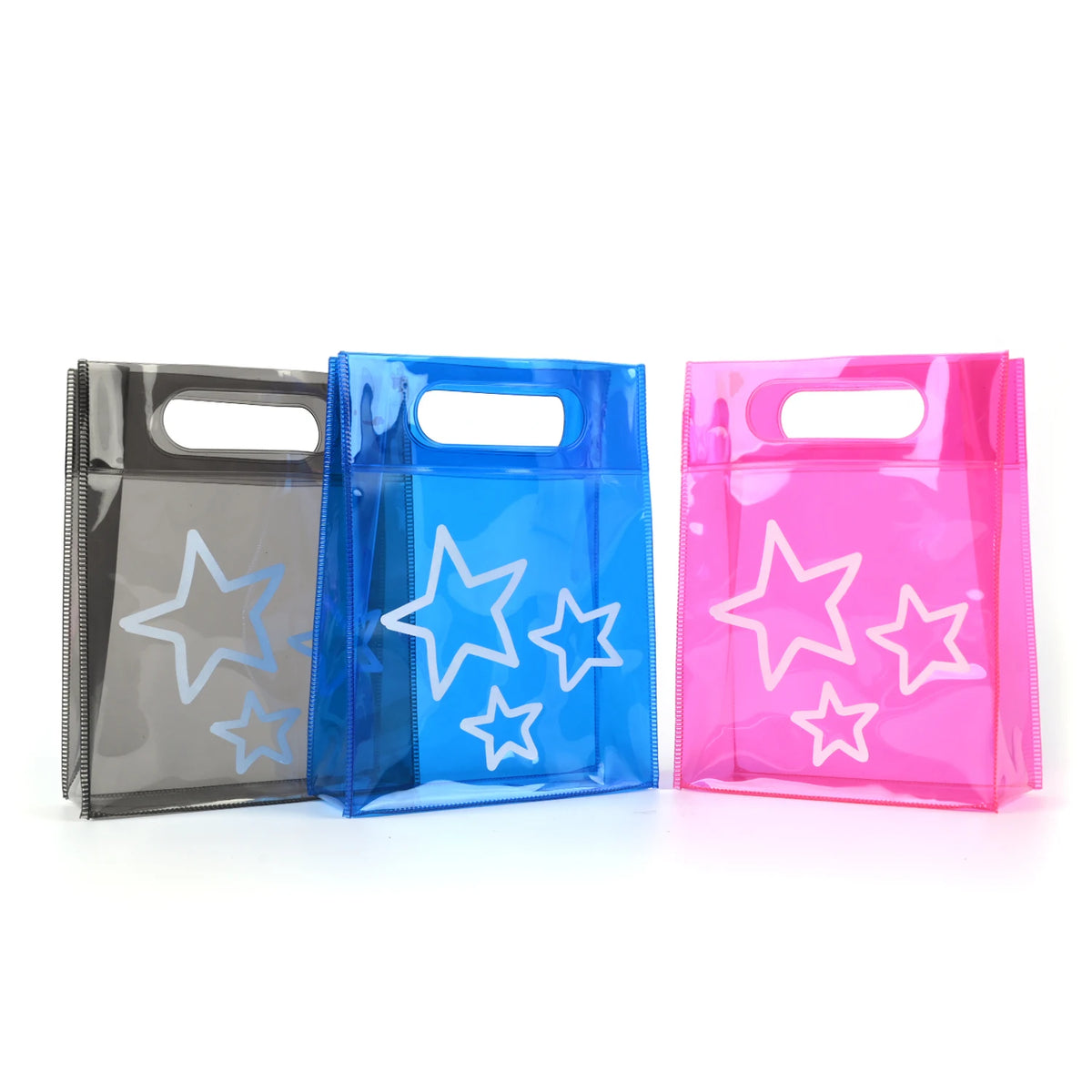 New Style Girls Boys PVC Small Jelly Candy Pouch Bag Clear Handle Bag Children's Day rainbow Gift Colorful Mini Die-cut Handbags