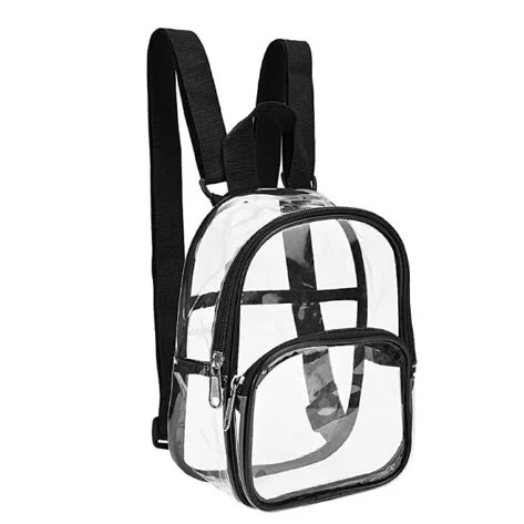 Small Kids School Bag Transparent Bookbag Women's Shoulders Bag Clear PVC Mini Backpack