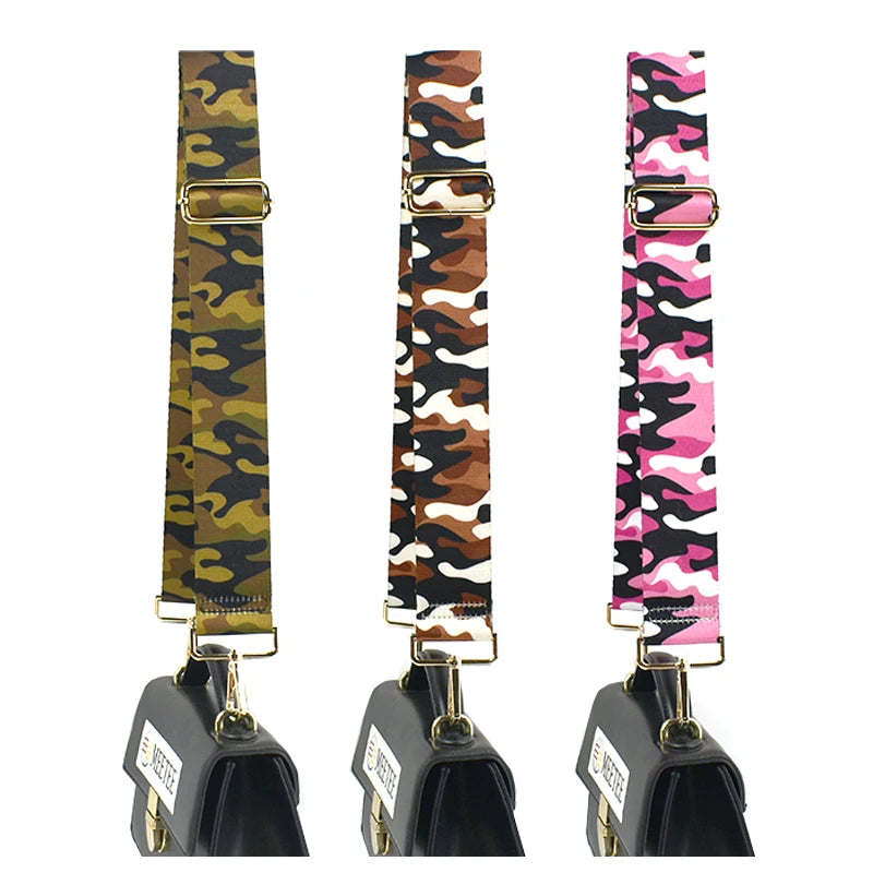 Meetee B-S2146 5cm Fashion Leopard Print Canvas Webbing Bag Accessories Adjustable Wide Shoulder Crossbody Strap