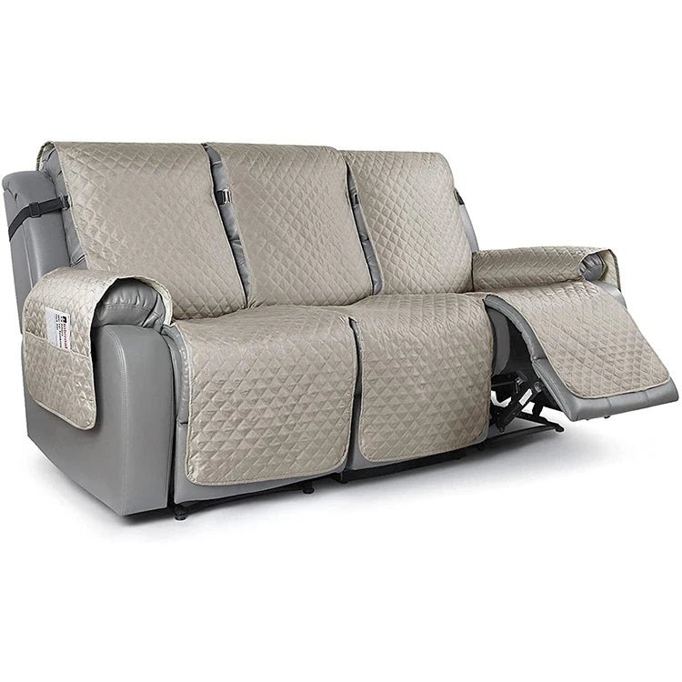 Wholesale BOYI Brand 3 Seater Recliner Sofa Cover 100% Polyester Waterproof Non Slip 3 Cushion Living Room Sofa Protector for