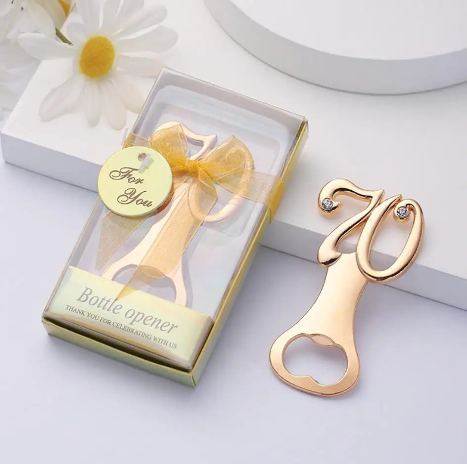 Gold Number 50 40 30 70th Birthday Beer Bottle Openers Party Favors Wedding Anniversary Souvenirs Gift Decorations