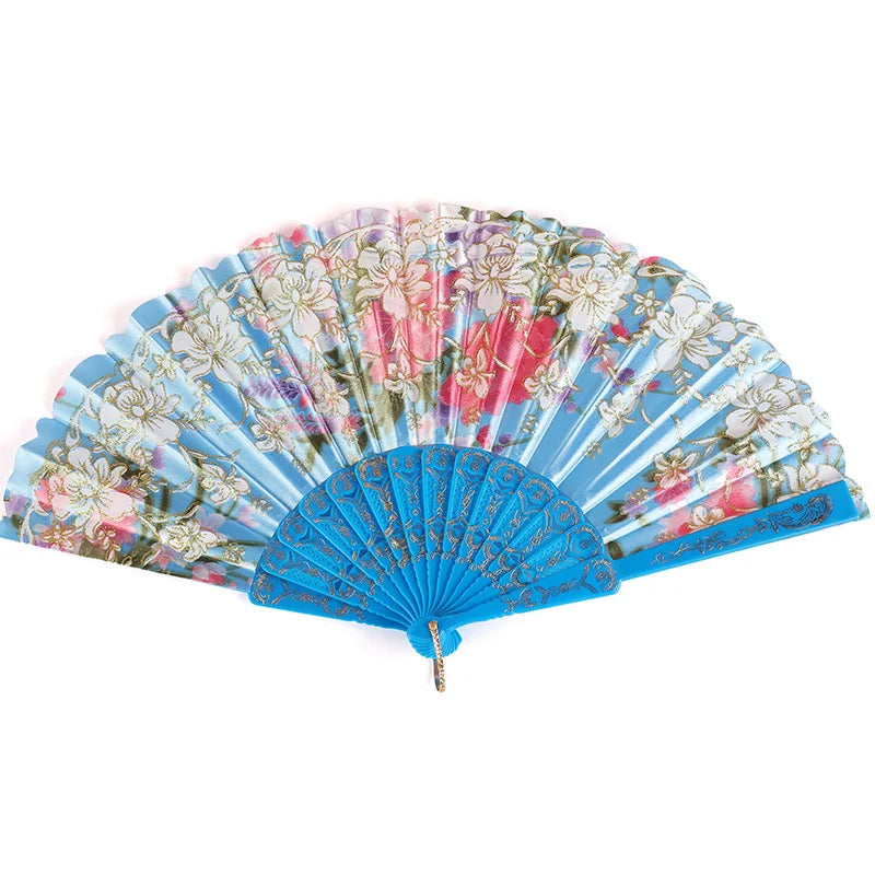 Wholesale Custom Silk Fan Hot Stamping Plastic Performance Fan Dance  Silk Craftsmanship Ancient Style Folding Fan