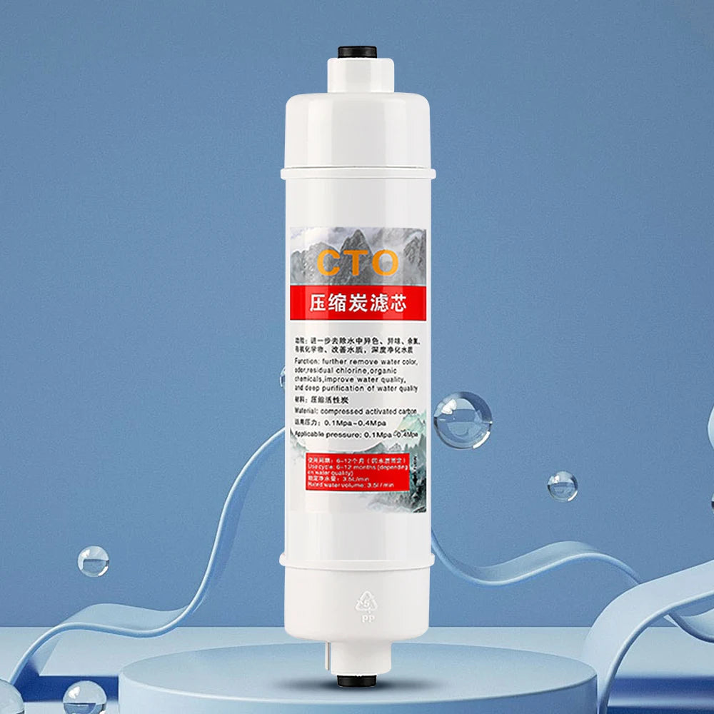 Post Filter Cartridge T33 Inline Coconut Grade Activated Carbon Electric Support Household Water Treatment 10inch 20inch 12-25V