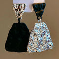 2023 New Arrival Fashion Jewelry Unique Geometric Shaped Earrings Design Women Black Painted Triangle Drop Earrings Women 2023