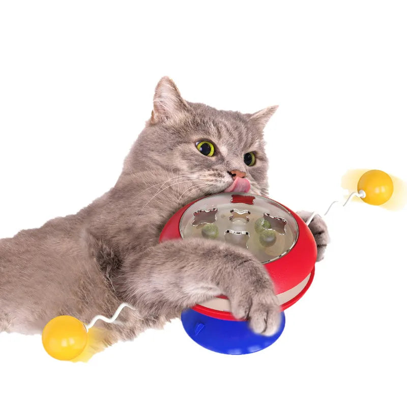 Funny Eco-Friendly Motion-Activated Rotatable Spinning Top Smart Catnip Toy for Interactive Play with Cats
