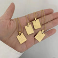 Customizable Stainless Steel 18K PVD Gold Plated Jewelry Personalized Pendant Name Pattern Engrave Necklace OEM/ODM Necklace