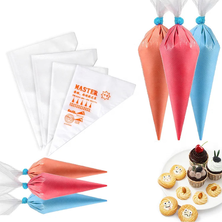 Wholesale 100pcs/bag Food Grade Piping Bags Icing Fondant Cake Cream Decoration Disposable Pastry Bag