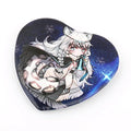 Vograce Wholesale Custom Heart Shape Tinplate Metal Buttons Pin Badge With Your Own Logo