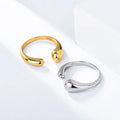 Fashion Simple Ring Female S925 Sterling Silver Asymmetric Wave Opening Index Finger Silver Ring