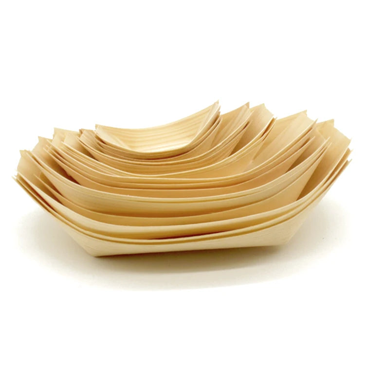 Wholesale Japanese Style Bamboo Sushi Tray Food Grade Boat Plate for Home Use and Tools Storage
