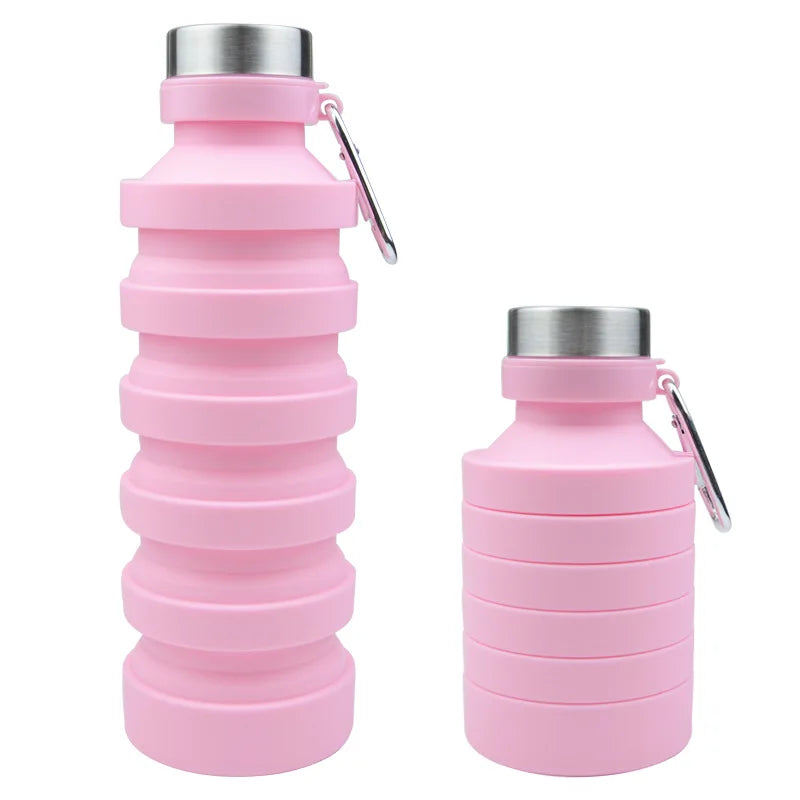 Silicone Foldable Water Bottles Gym Camping Hiking Portable Leak Proof Sports Water Collapsible Water Bottle