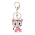 Diy Custom Canada Crystal Cat Keychain Custom White Cat Keychains Cat Girl Keychain Designs for Car Purse Backpack