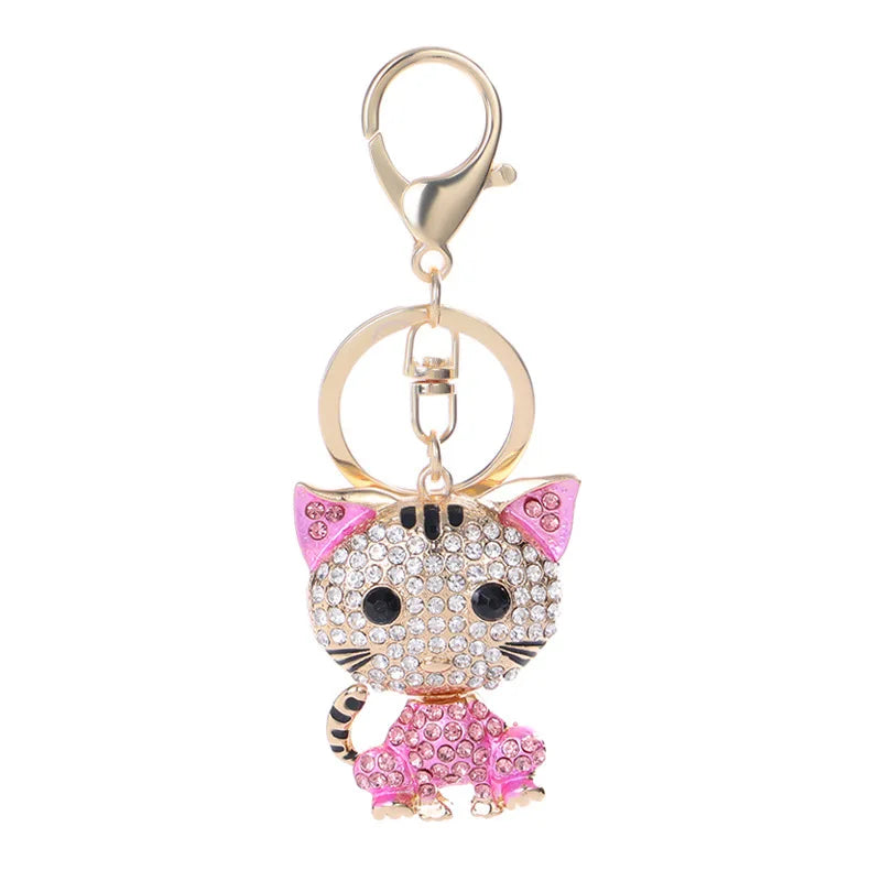 Diy Custom Canada Crystal Cat Keychain Custom White Cat Keychains Cat Girl Keychain Designs for Car Purse Backpack