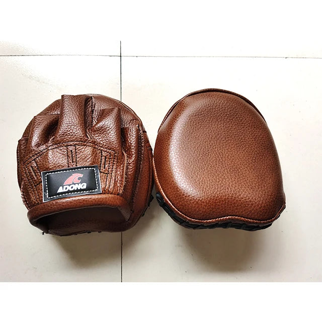 Genuine Leather PU Boxing Focus Pads Target Real Leather Curved Punch Pads Focus Mitts