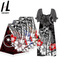 Henry'S Latest Design Polynesian Style 100% Polyester White & Red Floral Print Fabric for Islander Clothing