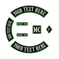 Custom Rocker Back Patches Motorcycle MC Biker Rider Club Iron on Embroidery Patches for Clothing Full Set 7Pcs Applique Jacket