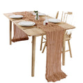 Custom White Burgundy Ivory Purple Red Christmas Party Wedding Cheese Cloth Table Runners