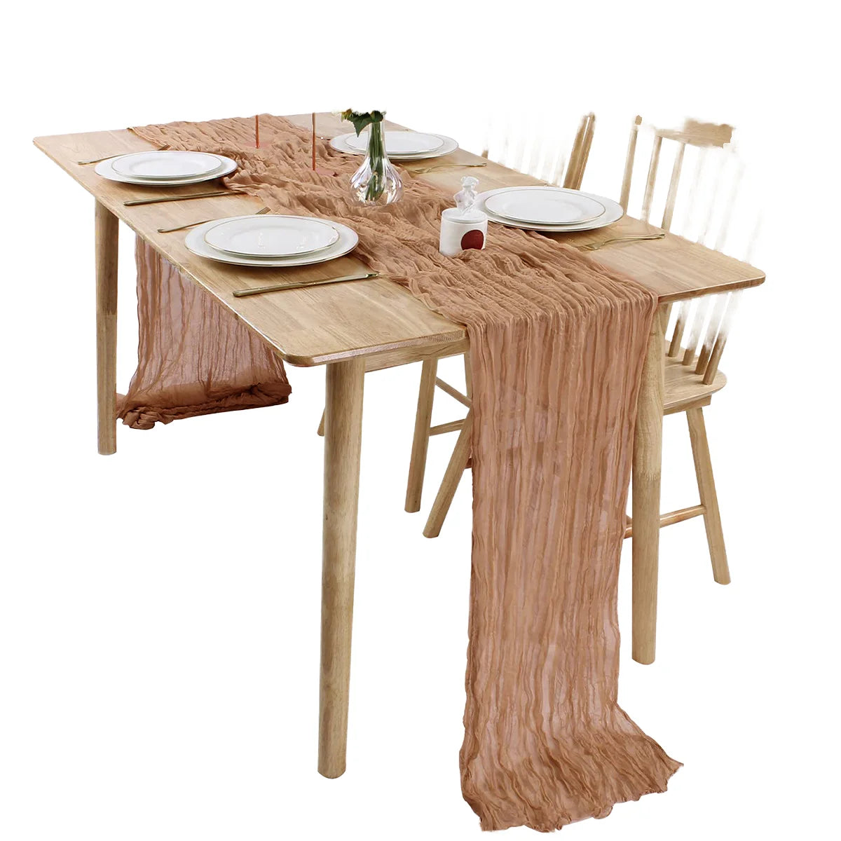 Custom White Burgundy Ivory Purple Red Christmas Party Wedding Cheese Cloth Table Runners
