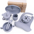Custom Top Seller Baby Supplies Food Grade Silicone BPA Free Bib Plate Babies Feeding Set 6 Piece