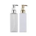 Wholesale High Grade Luxury Square PET Pump Bottles 250ml Gold Pump Head for Shampoo Blush Toothpaste Face Mask