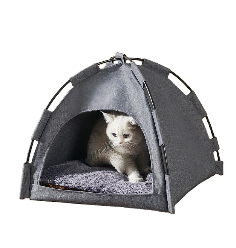 New Round Arch Cat Tent Small Portable Disassembly Washing Convenient Waterproof Foldable Pen Pet Tent Camping Custom Logo