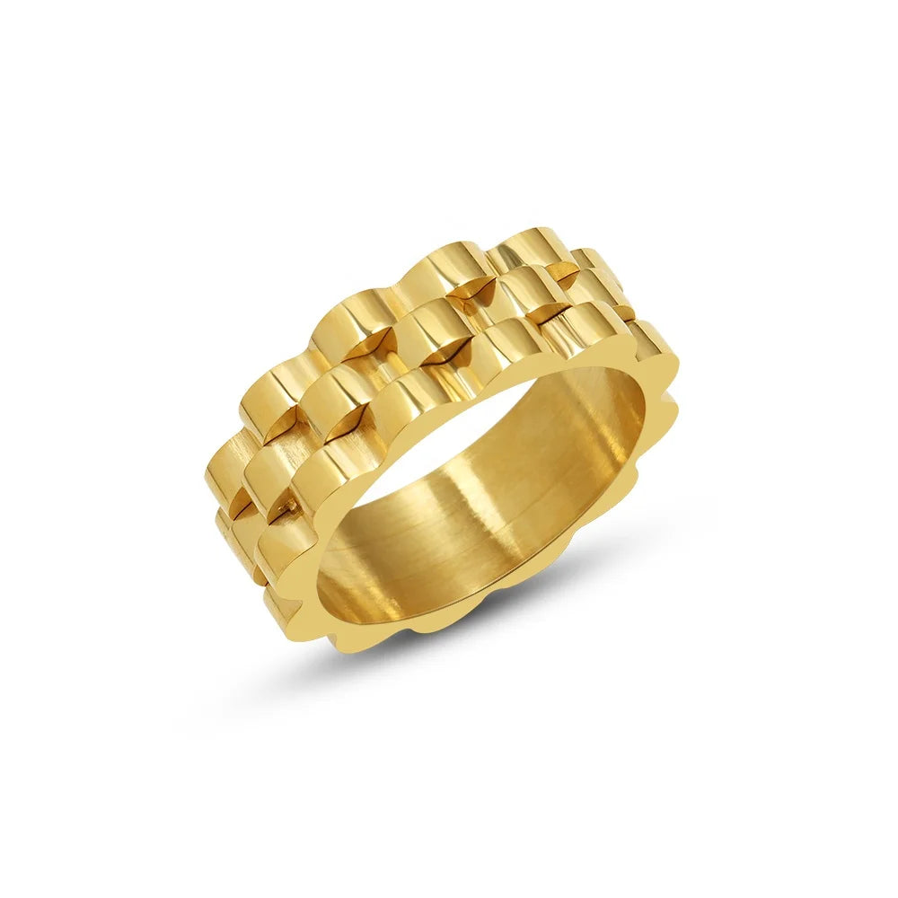 Europe and America Exaggerated Cold Thick Watchband Index Finger Ring Titanium Steel Ring